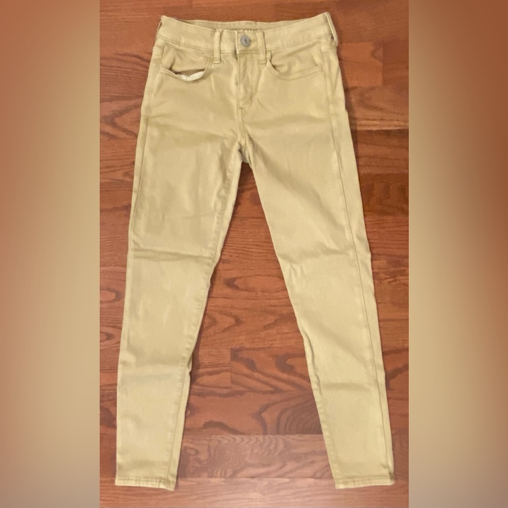 American Eagle Jeans Sz 2 Tan Super Stretch Skinny Worn Once